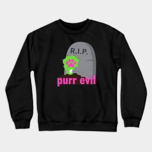 Purr Evil Zombie Cat Crewneck Sweatshirt